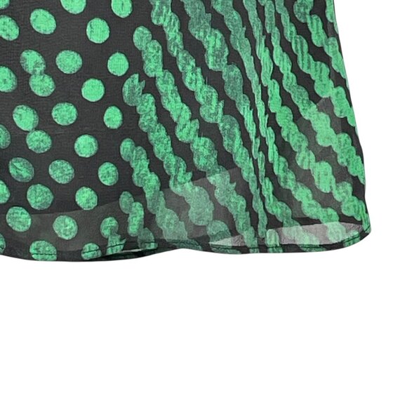 Theory 100% Silk Green Dot-Print Lined Camisole Top Spaghetti Straps Size P/XS - Picture 9 of 15